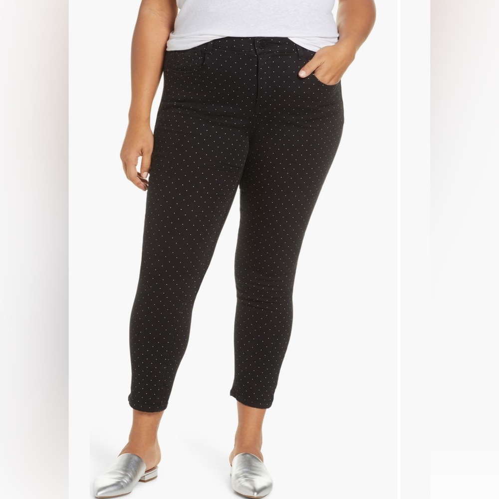 Wit & Wisdom Women 18W Ab-Solution Micro Polka Dot Ankle Jeans Preppy Twee Indie